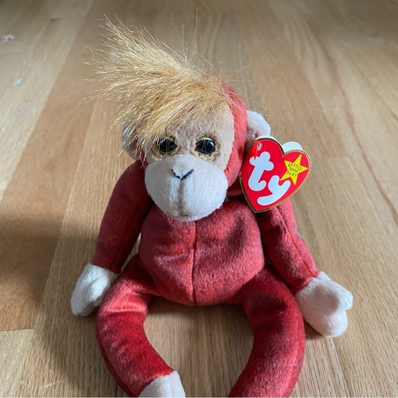 Ty Red Monkey Plush Toy Schweetheart Stuffed Animal - Picture 3 of 5